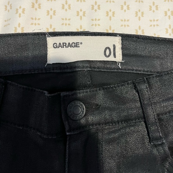 Garage Black Coated Skinny Jeans size 1 - Picture 3 of 5